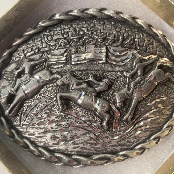 Accessories | Vintage 1992 Metal Belt Buckle Bull Riding Cowboy Rodeo 3 ...